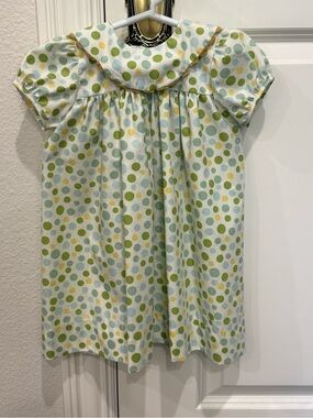 Girls Boutique Le Za Me Green Polks Dot Groovy Dress Size 12 Months